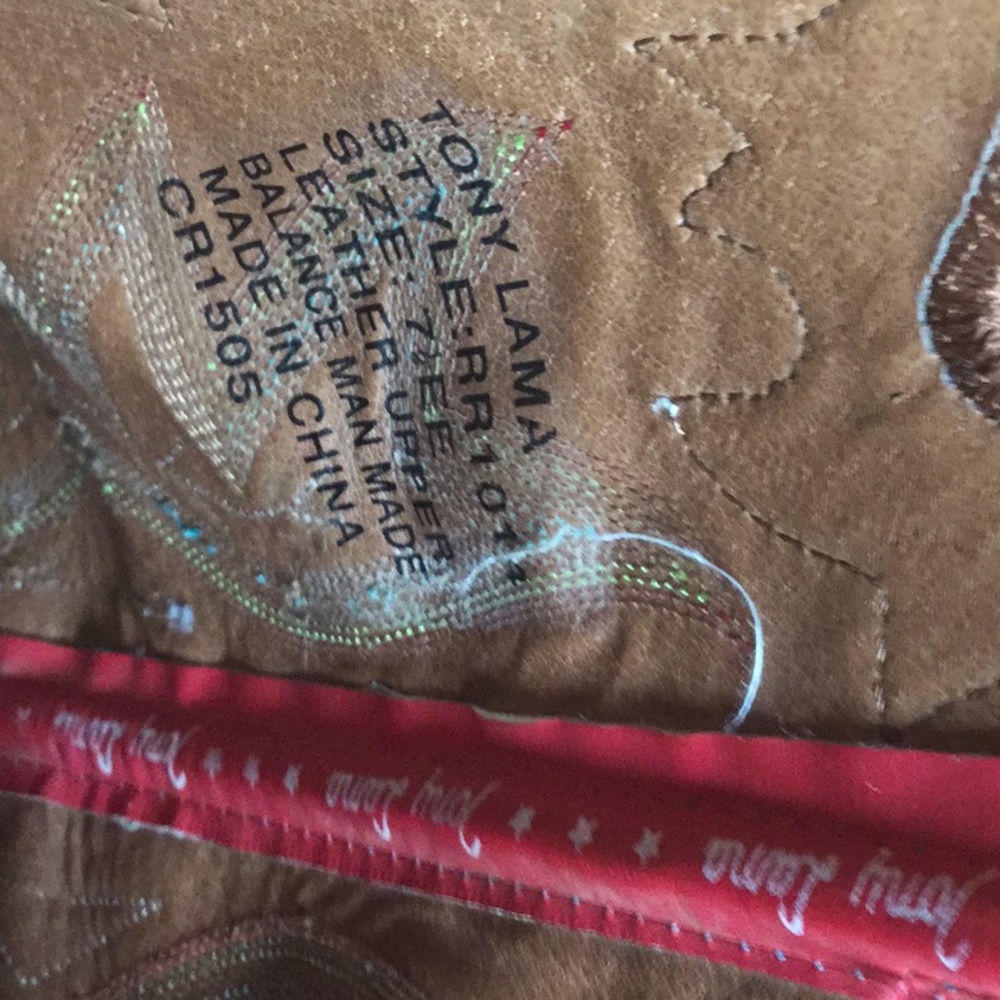 Tony lama buckaroo cowboy rodeo boots western ranch equestrian cowgirl roper - Picture 8 of 12